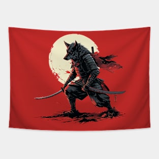 samurai wolf Tapestry