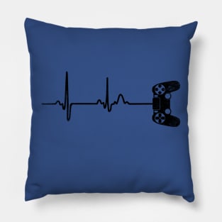 Gamer Heartbeat // Black Pillow