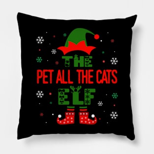 Family Christmas Matching Squad Outfit Elf Funny Cat Lover Pillow