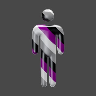 Male icon in Asexual flag colors for LGBTQ+ diversity T-Shirt
