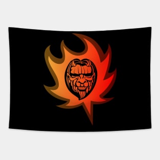 Face of the Devil in Flames Tapestry