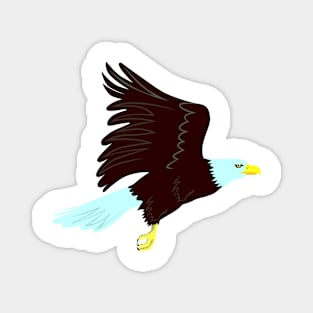 Bald Eagle Flying Side retro Magnet