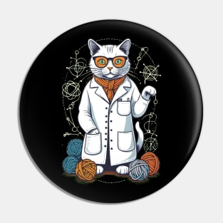 Cat in White Uniform - Yarn Expert Pin