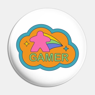 Colorful 90s Retro Board Game Meeple Pin