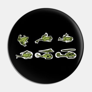 Frog to Helicopter Metamorphosis Pin