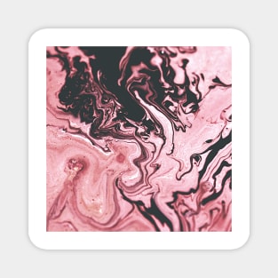 Fluid colored painting dark and light pink Magnet