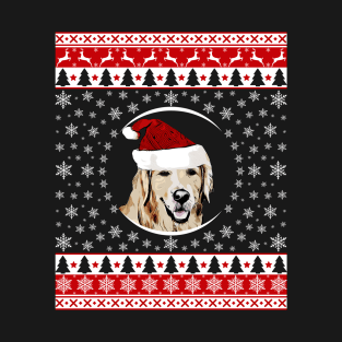 Golden Retriever Santa Hat T-Shirt