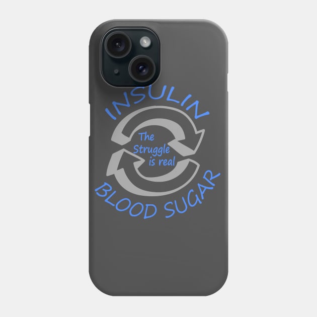 Type 1 Diabetes Insulin - Blood Sugar Phone Case by CrosbysType1Shop