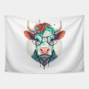 Modern Cow Tapestry