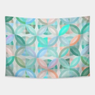 Geometric Shapes in Vibrant Greens / Soap Bubble Tapestry