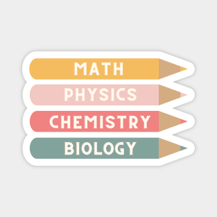 Coloring Pencil School Subject Labels Magnet