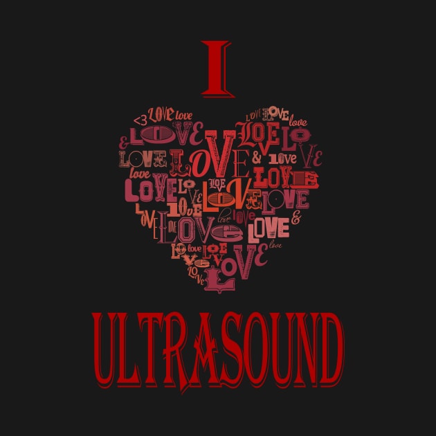 I Love Ultrasound Vintage Heart by Gavinstees