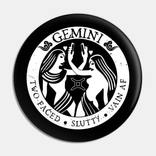 Savage Gemini Zodiac Antisocial Astrology Pin