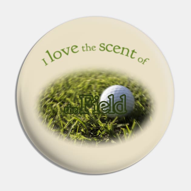 My golf ball in the grass Pin by Cavaleyn Designs