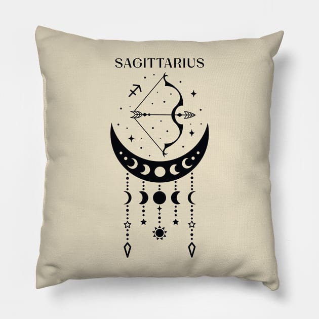 Sagittarius; gift; birthday; astrology; horoscope; zodiac; star; sign; gift; symbol Pillow by Be my good time