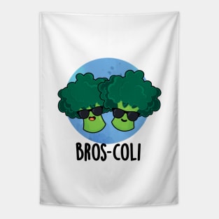 Bros-coli Cute Veggie Broccoli Pun Tapestry