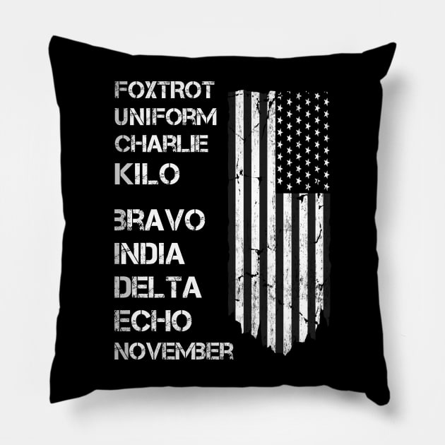 Phonetic Alphabet F*ck Biden Pillow by LA Hatfield