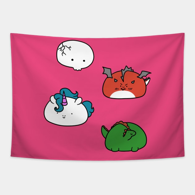 Cute Creature Blobs! Tapestry by saradaboru