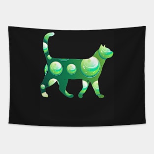 Green Bubble Cat! Cool Design Tapestry