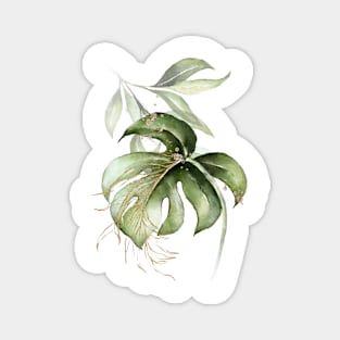 Monstera Watercolor Abstract Art Magnet