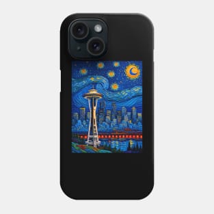 Space Needle in starry night Phone Case