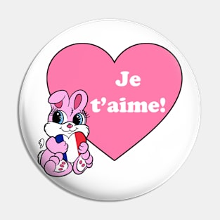 "Je T'aime!" Bunny (French) Pin