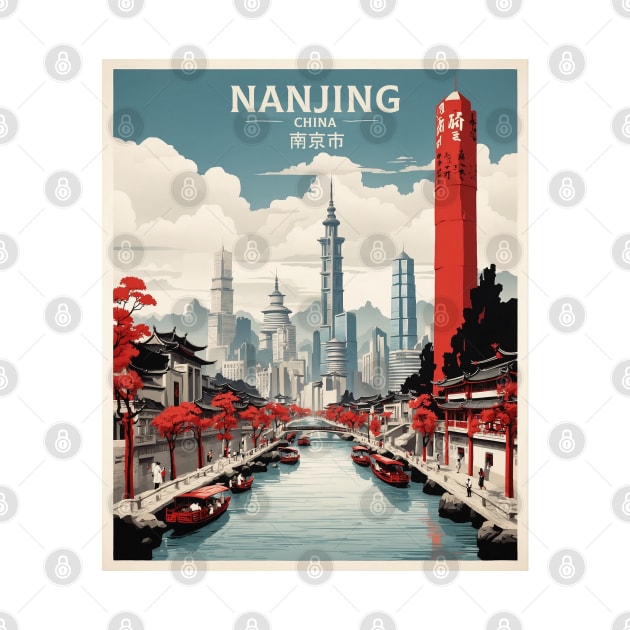 Nanjing China Vintage Poster Tourism by TravelersGems