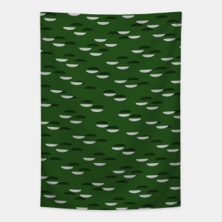 Green Mid Century Modern Semi-Circle Design Tapestry