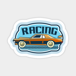 Retro Car Cartoon Badge Magnet