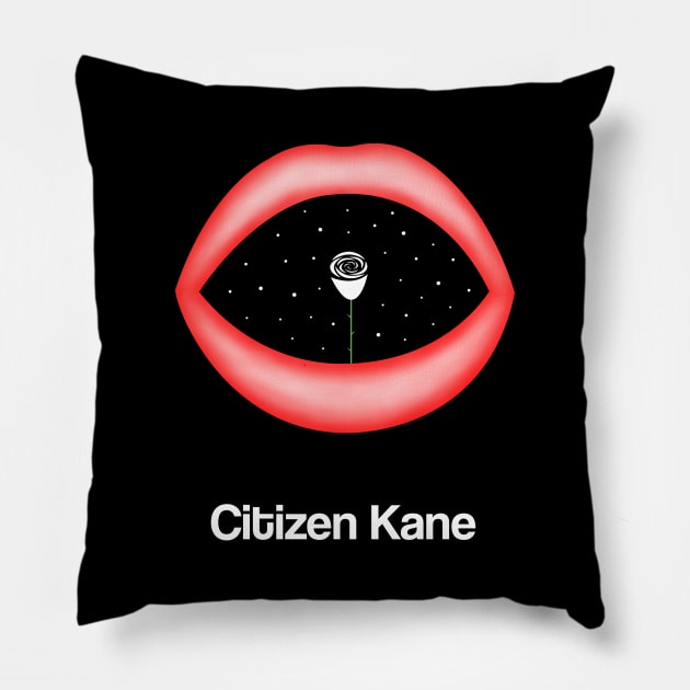 Citizen Kane Minimal Movie Fan Art Rosebud Orson Welles Pillow by Rozbud