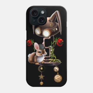 Steampunk, cute little bunny with hat Phone Case