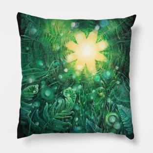 Soul of the Stone: Uvarovite. Fern Flower Pillow