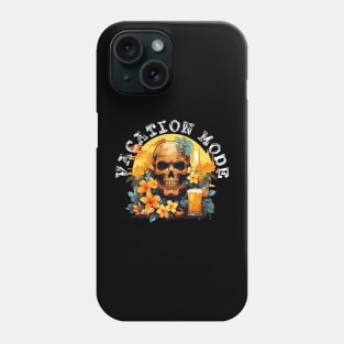 Skull and Drink - Vacation Mode (White Lettering) Phone Case