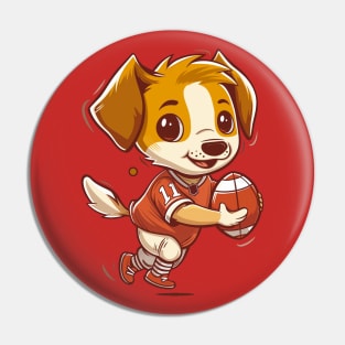 Cute Puppy Playing American Football Pin