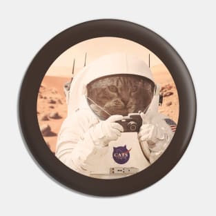 Astronaut Cat Mars Landing Pin