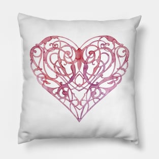 Elegant Original Hand Painted Heart Motif Pillow