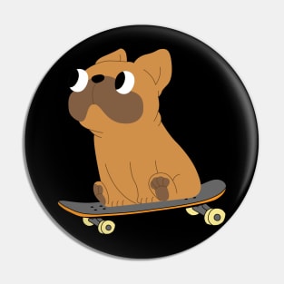 bull dog skateboading Pin