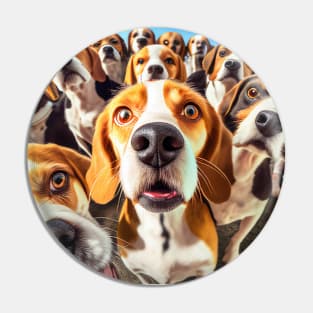 Dog Beagles Wild Nature Funny Happy Humor Photo Selfie Pin