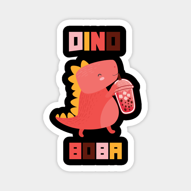 Cute Boba Gift Bubble Tea Dino boba Magnet by Trendy_Designs