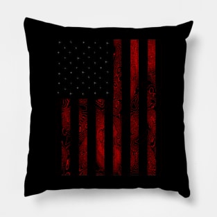 American Flag Retro Pillow