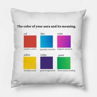 The color of your aura and its colors. Pillow