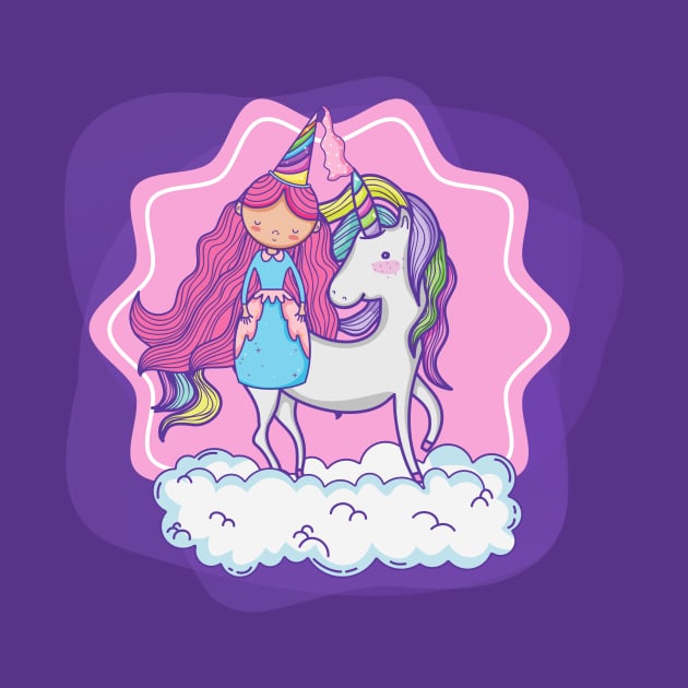 Little princess and unicorn by Paciana Peroni
