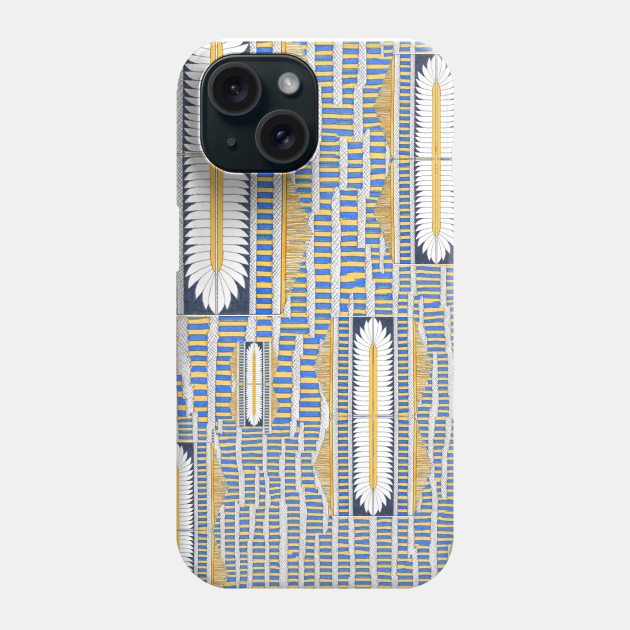 The Afterlife - Ma'at Wings with vertical stripes - gold Phone Case by SemDesigns