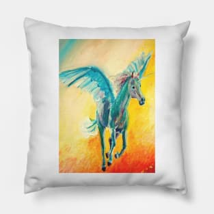 Running Rainbow Unicorn Pillow