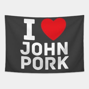 I Heart John Pork Funny Genz Meme Tapestry