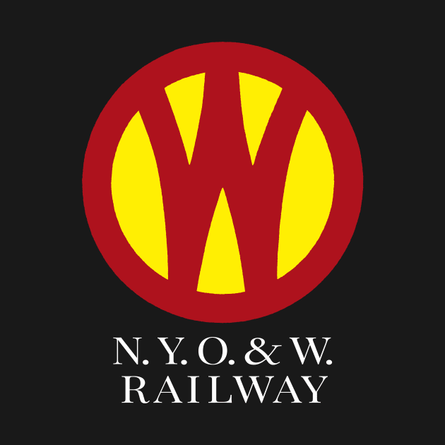 O&W Railroad NYO&W Railway Logo & Text, for Dark Backgrounds by MatchbookGraphics