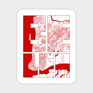 Belem, Brazil City Map Typography - Oriental Magnet