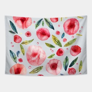 Peony Flowers Watercolor Tapestry