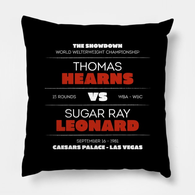 Hearns vs. Leonard Pillow by attadesign