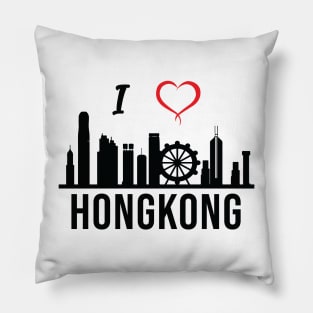 I love Hong Kong Skyline Hong Kong South East Asia Pillow